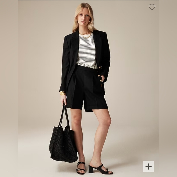 NWT J. Crew Sailor pleated short in stretch linen blend, size 00 - Picture 2 of 7